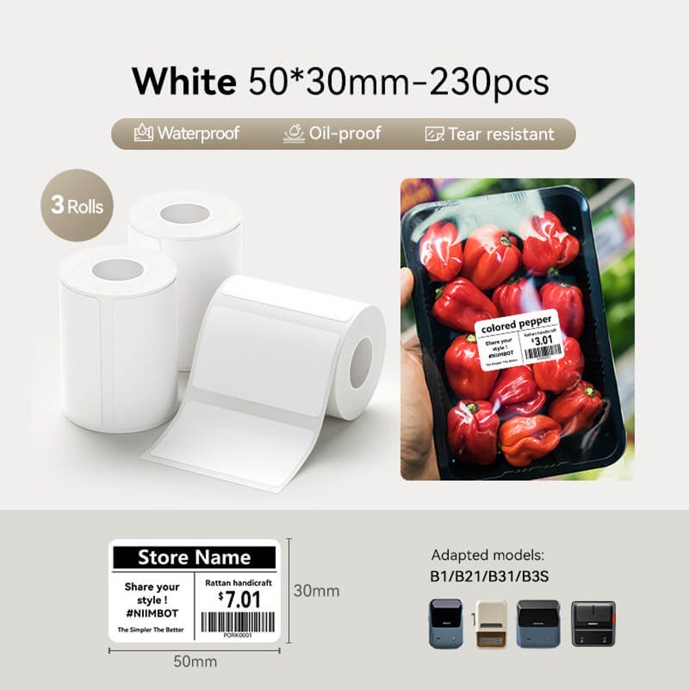 Bộ cuộn nhãn Niimbot cho máy B21, B1, B3S (2 – 3 cuộn) 1 Bộ cuộn nhãn Niimbot cho máy B21, B1, B3S (2 – 3 cuộn)