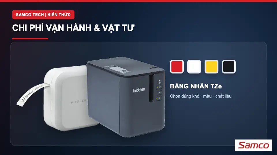 So sánh PT-P710BT vs PT-P900W 24 Chi phí vận hành và băng nhãn cho PT-P710BT và PT-P900W