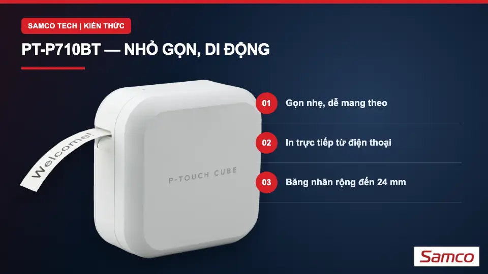 So sánh PT-P710BT vs PT-P900W 21 Máy in nhãn Brother PT-P710BT thực tế dùng di động