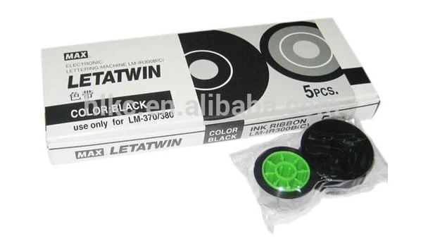 Mực in ống MAX: phân biệt LM-IR50B, LM-IR50BP, LM-IR50W và LM-IR300B 9 Hộp mực in ống MAX LM-IR300B màu đen kèm cuộn mực, dùng cho máy LM-370/380