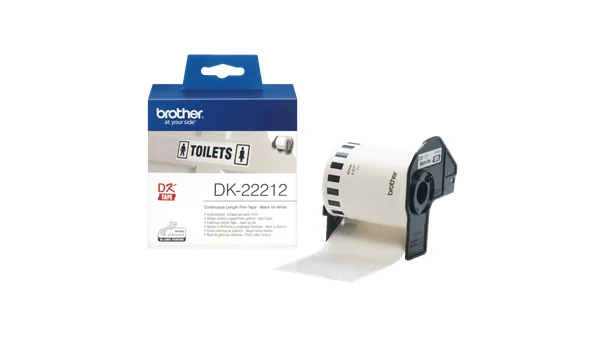 Hộp và cuộn nhãn film trắng Brother DK-22212 khổ 62 mm